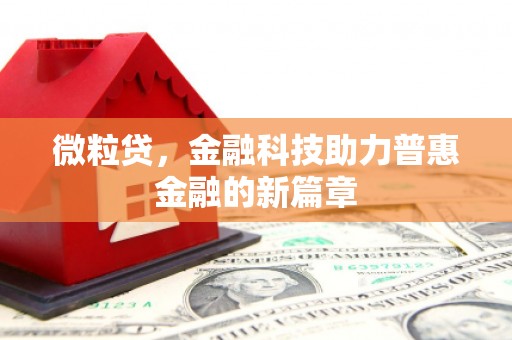 中牟微粒贷，金融科技助力普惠金融的新篇章
