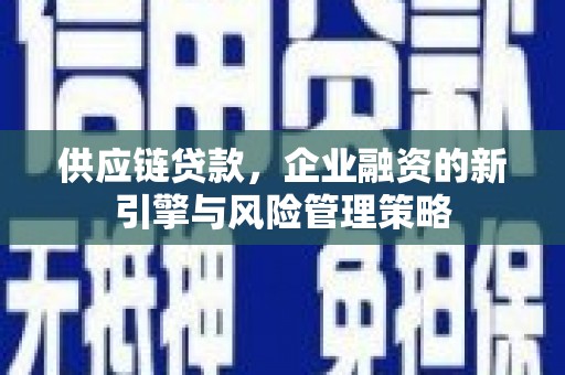 中牟供应链贷款，企业融资的新引擎与风险管理策略