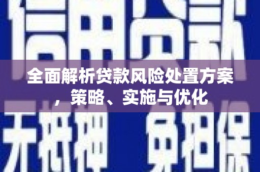 中牟全面解析贷款风险处置方案，策略、实施与优化