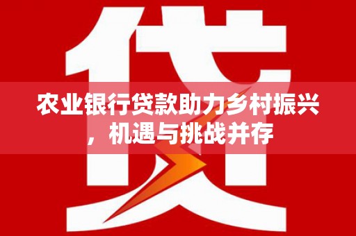 中牟农业银行贷款助力乡村振兴，机遇与挑战并存