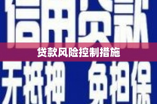 中牟贷款风险控制措施